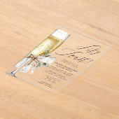 Champagne Let's Toast Winter Bridal Shower Acryleinladungen (Ablage )
