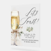 Champagne Let's Toast Winter Bridal Shower Welcome Acrylschild (Winkel)