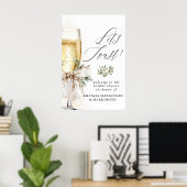 Champagne Let's Toast Winter Bridal Shower Welcome Poster (Heimbüro)