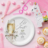 Champagne Let's Toast Winter Engagement Pappteller (Party)