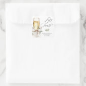 Champagne Let's Toast Winter Engagement Quadratischer Aufkleber (Tasche)