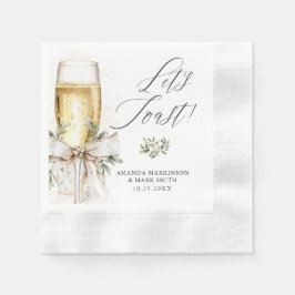 Champagne Let's Toast Winter Engagement Serviette
