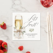 Champagne Let's Toast Winter Engagement Serviette (Beispiel)