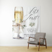Champagne Let's Toast Winter Neutral Bridal Shower Wandteppich (Beispiel)