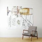 Champagne Let's Toast Winter Neutral Bridal Shower Wandteppich (Beispiel (Horizontal))