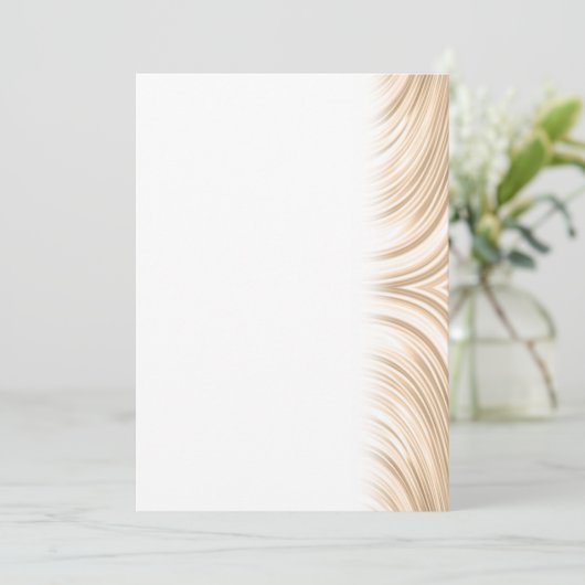 Champagne Light Brown Elegante Abstrakt Swirl Save The Date (Stehend Vorderseite)