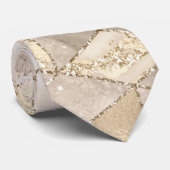 Champagne Light Brown Small Square Dekorative Krawatte (Gerollt)