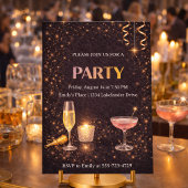 Champagne Lights Celebration Invitation Einladung