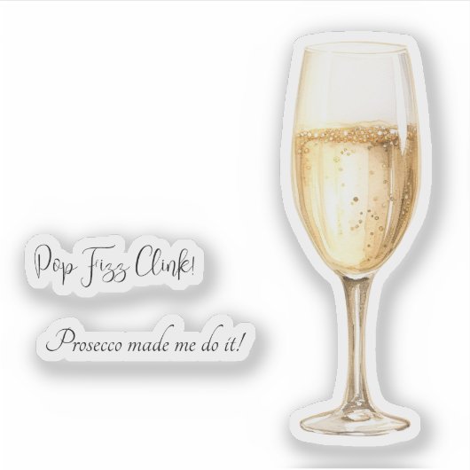 Champagne-Lover-Sticker mit lustigen Worten Aufkleber (Vorderseite)