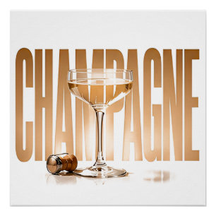 Champagne Luxus-Feier-Editorial-Grafikstil Poster