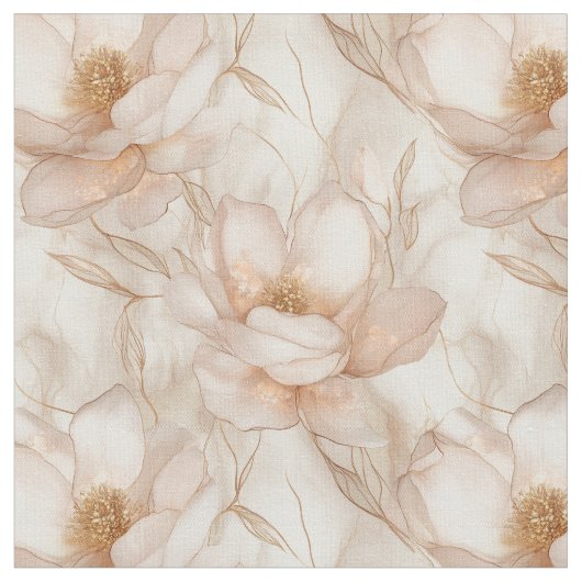 Champagne Magnolias Fabric Stoff (Nahaufnahme)