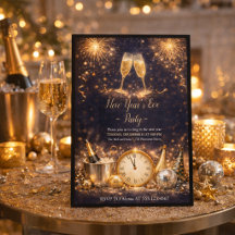Champagne Midnight Toast Invitation