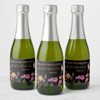 Champagne mini bottles favors personalized schaumweinetikett