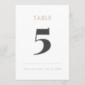Champagne-Minimalist-Und-Zeichen | Tischnummer (Vorderseite)
