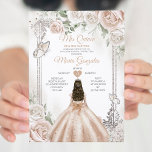 Champagne Mis Quince 15 Anos Silver Crown Glitzer Einladung<br><div class="desc">Quinceañera Champagne & White Silver Crown Einladung Mis Quince 15 Anos,  16.</div>