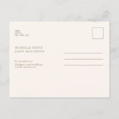 Champagne Modern Cream Wedding Save the Date Postkarte (Rückseite)