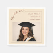 Champagne modern photo Graduation Party Serviette (Vorderseite)