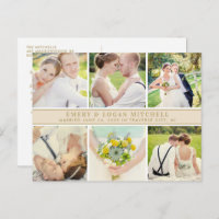 Champagne Monogram Wedding Foto Collage Vielen Dan