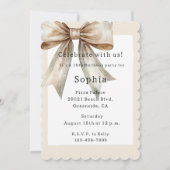 Champagne Moss Bow 16. Geburtstag Einladung (Vorderseite)