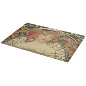 Champagne Mucha Small Rectangle Cutting Board Schneidebrett (Ecke)