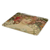 Champagne Mucha Small Rectangle Cutting Board Schneidebrett (Ecke)