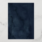 Champagne Navy Floral Golden Butterfly Quinceanera Folieneinladung (Rückseite)