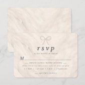 Champagne Neutral Pearl Bow Meal Choice RSVP Card Karte (Vorne/Hinten)