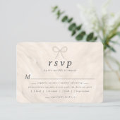 Champagne Neutral Pearl Bow Meal Choice RSVP Card Karte (Stehend Vorderseite)