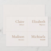 Champagne Neutral Wedding Platzkarte DIY (Vorne/Hinten)