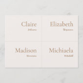 Champagne Neutral Wedding Platzkarte DIY (Vorderseite)