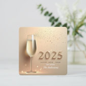 Champagne New Year Wish Feiertagskarte (Stehend Vorderseite)