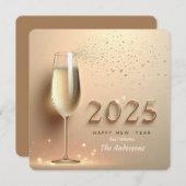 Champagne New Year Wish Feiertagskarte (Vorne/Hinten)