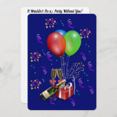 Champagne New Years Feiertagskarte (Vorne/Hinten)