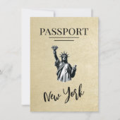 Champagne New York City Passport Save the Date (Vorderseite)