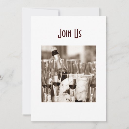 "CHAMPAGNE ON ICE" ERWACHSENE PARTY EINLADUNG (Vorderseite)