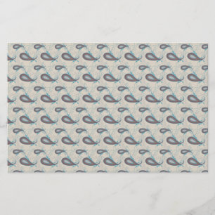 Champagne Paisley Pattern Briefpapier