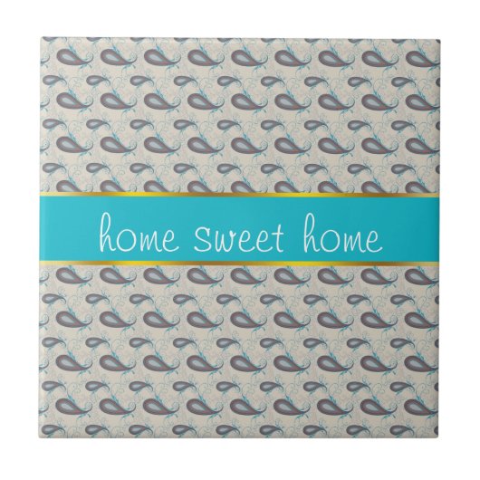 Champagne Paisley Pattern Fliese (Vorderseite)