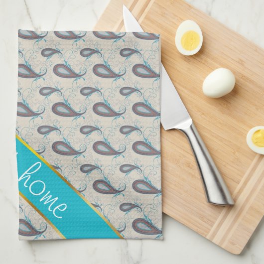 Champagne Paisley Pattern Geschirrtuch (Viertel Falte)