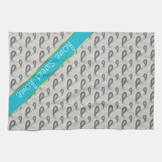 Champagne Paisley Pattern Geschirrtuch (Horizontal)