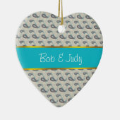 Champagne Paisley Pattern Keramik Ornament (Rechts)