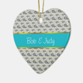 Champagne Paisley Pattern Keramik Ornament (Links)