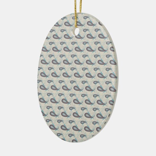 Champagne Paisley Pattern Keramikornament (Links)