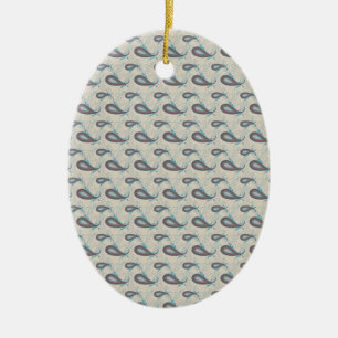 Champagne Paisley Pattern Keramikornament