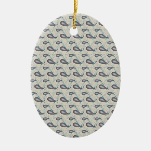 Champagne Paisley Pattern Keramikornament (Vorne)