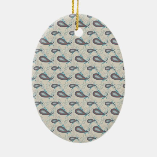 Champagne Paisley Pattern Keramikornament (Hinten)