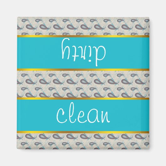 Champagne Paisley Pattern Magnet (Vorne)