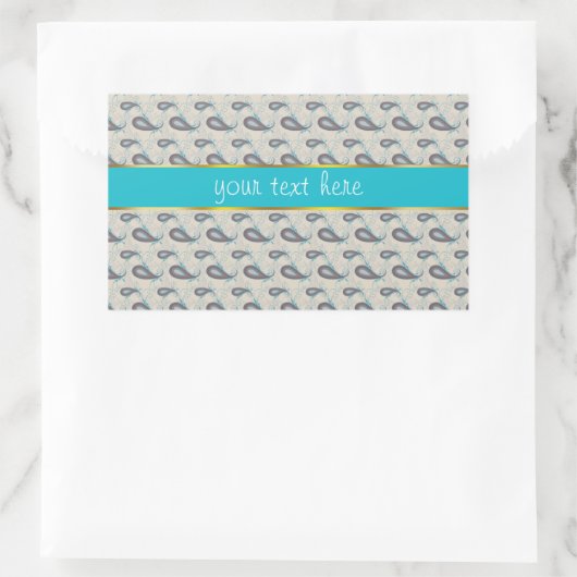 Champagne Paisley Pattern Rechteckiger Aufkleber (Tasche)