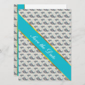 Champagne Paisley Pattern Save The Date (Vorne/Hinten)