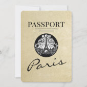 Champagne Paris Passport Save the Date (Vorderseite)