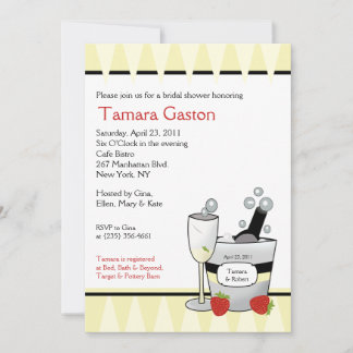 Champagne-Party-12x18 Brautparty laden ein Einladung